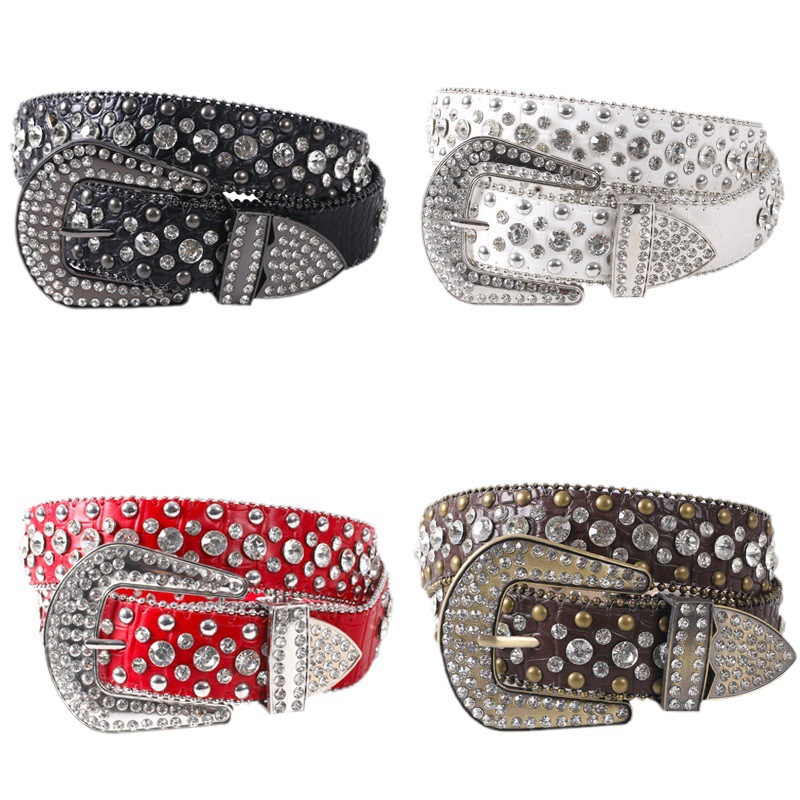 Water with inlay, full wide sparkling diamond waist cover, versatile and fashionable belt, crystal belt