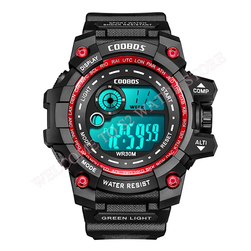 Cool Luminous Men Sport Watch High-end Silicone Strap Military Wrist Watch Led Calendar Waterproof Digital Watch Reloj De Hombre_voghion.com