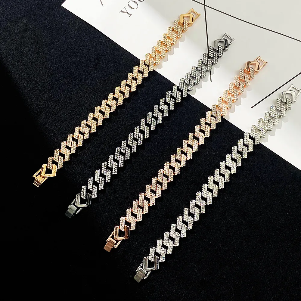 Coppia di moda cubana catena bungee hip hop tendenza braccialetto collana uomini e donne gioielli regali 230706_voghion.com