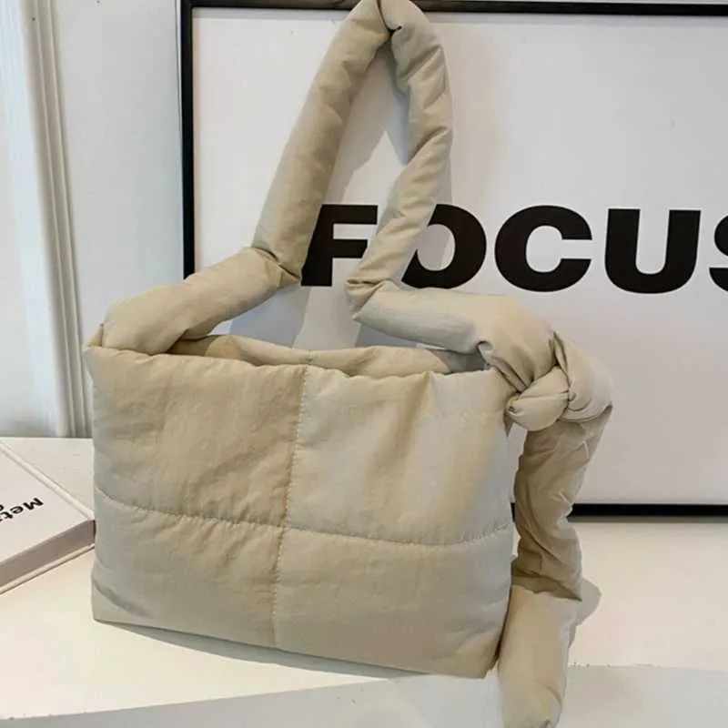 Puffer Crossbody Effen Kleur Gewatteerde Schouder Mode Veelzijdige Mini Vierkante Tas voor Meisjes VrouwenC241105_voghion.com