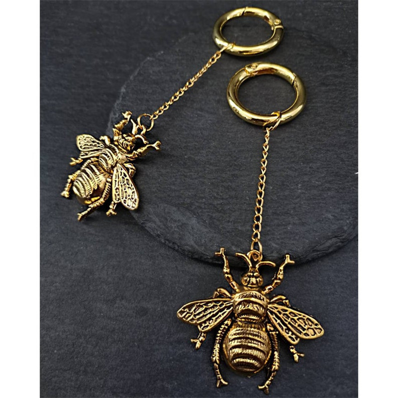 Orecchini a forma di ape gotici steampunk vintage pendenti_voghion.com