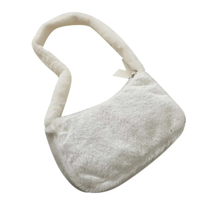 Plüsch-Umhängetaschen für Femme Designer Soft Winter Damen Clutch Handtasche Nette FI Weibliche Party Unterarm Tasche_voghion.com