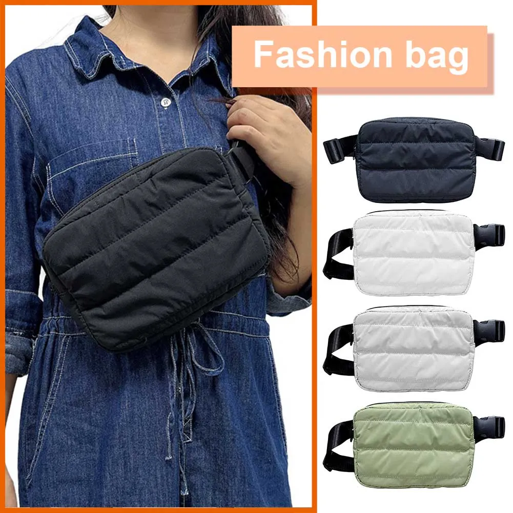 Women Fanny Pack Large Capacity Fashion Waist Solid Color Shoulder Adjustable Strap Lightweight Stylish Satchel Bag_voghion.com