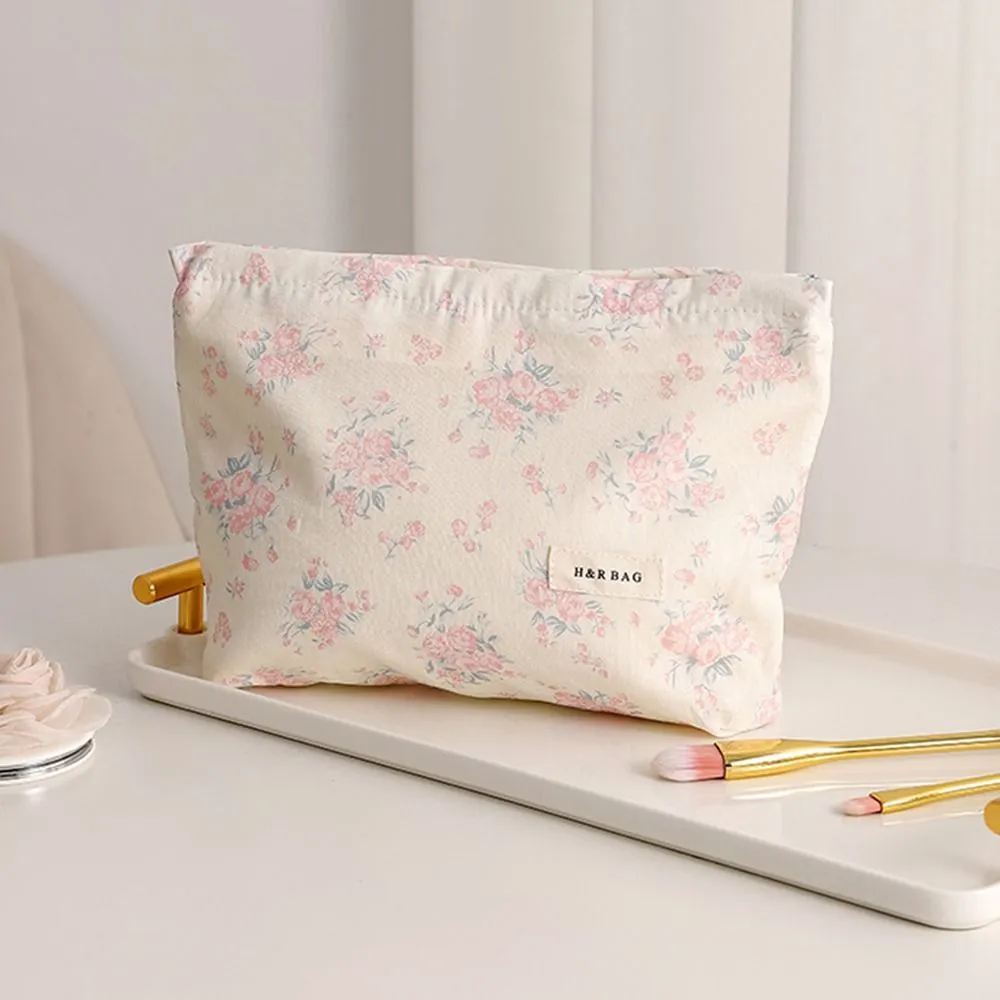 Trousse de rangement multifonction à imprimé floral, grande capacité, idéale pour le maquillage ou les voyages_voghion.com