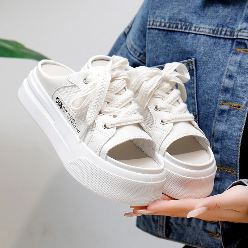 Kleine weiße Damen 2024 Neue Sommerstudentin Koreanische Ausgabe Vielseitig Lässig Instagram Trendy Dicke Sohle Fashion Board_voghion.com