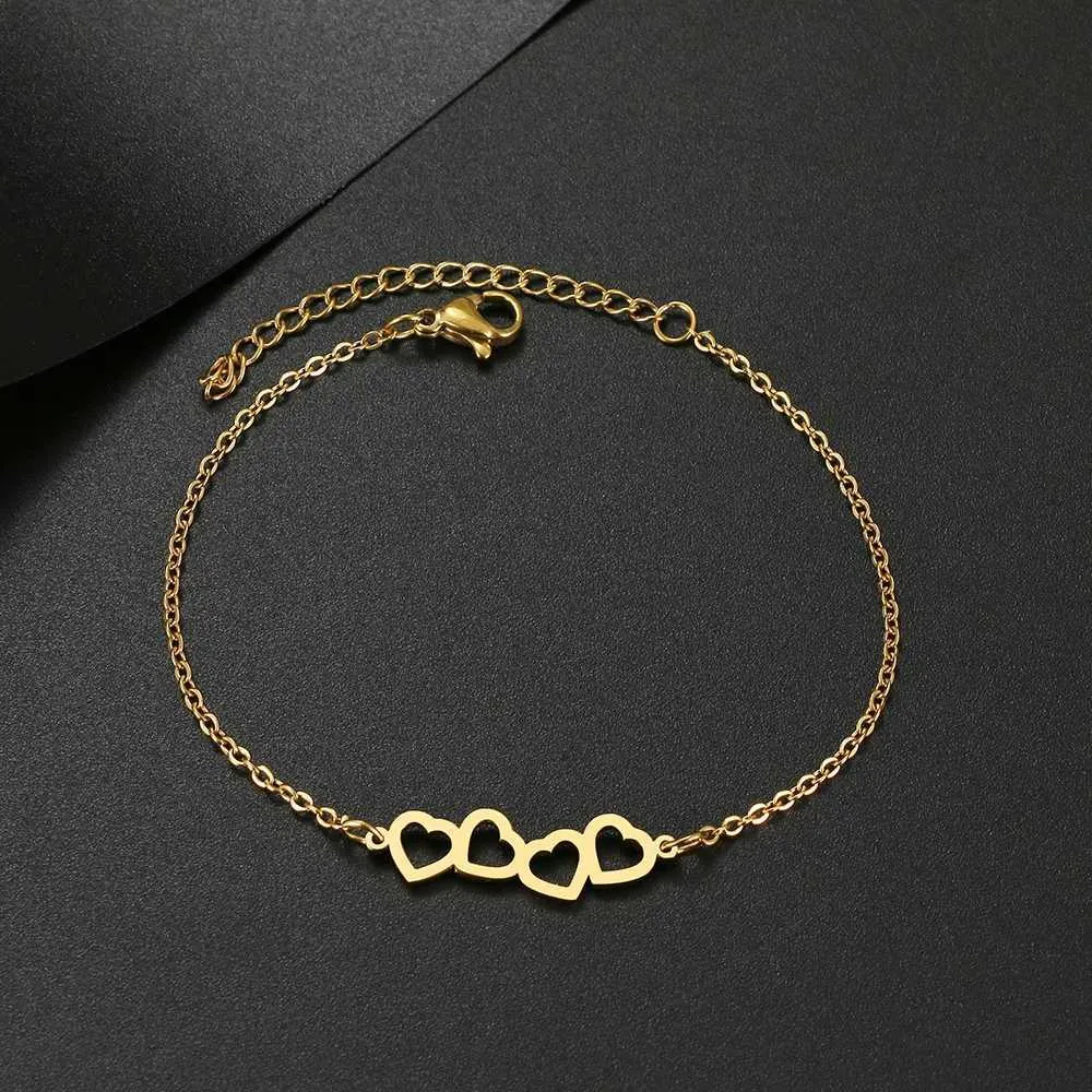 Pulsera de cadena con charm en acero inoxidable corazón mujer_voghion.com