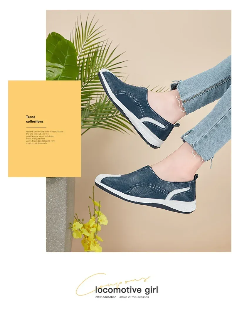 Genuine Leather Women 2024 Spring Autumn Slip-on Casual Flats Woman Fashion Loafer Ladies Shoes atos Mujer_voghion.com