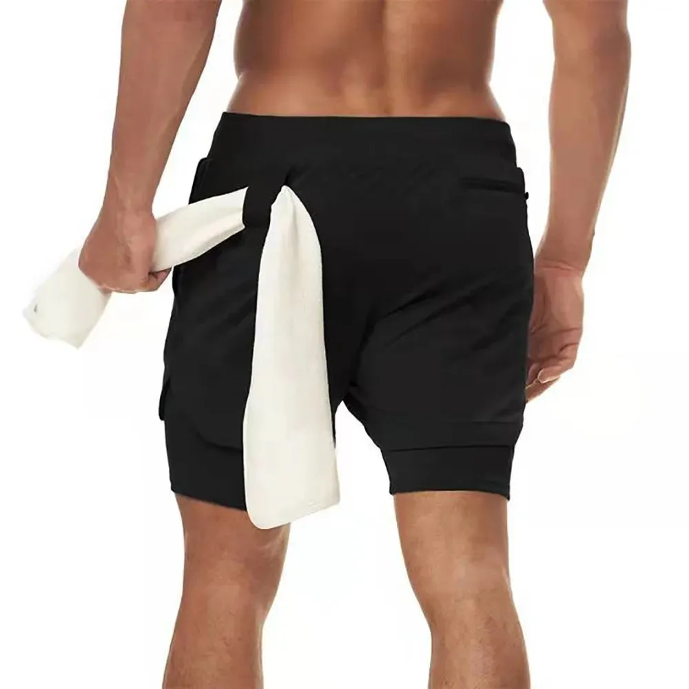 Men Running Shorts 2 In 1 Doubledeck Sport Sportswear Gym Fiess Short Pants Training Jogging Bottom Mens Clothing_voghion.com
