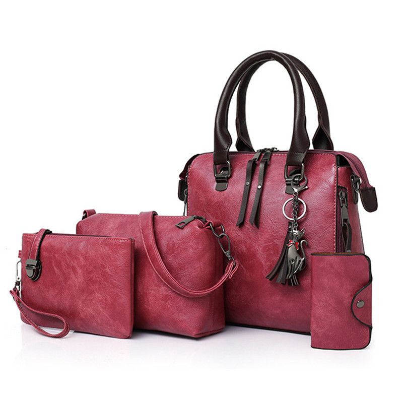 Luxusmarke 4 Psc/Set Damenhandtaschen Große Kapazität Damentasche Damen Leder Tragetasche Mode Schultertaschen für_voghion.com