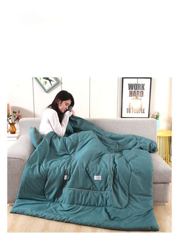 Embroidered Bedding, Dual Purpose Pillow, 2-in-1 Thickened Square Air Conditioner, Solid Colour Cushion_voghion.com