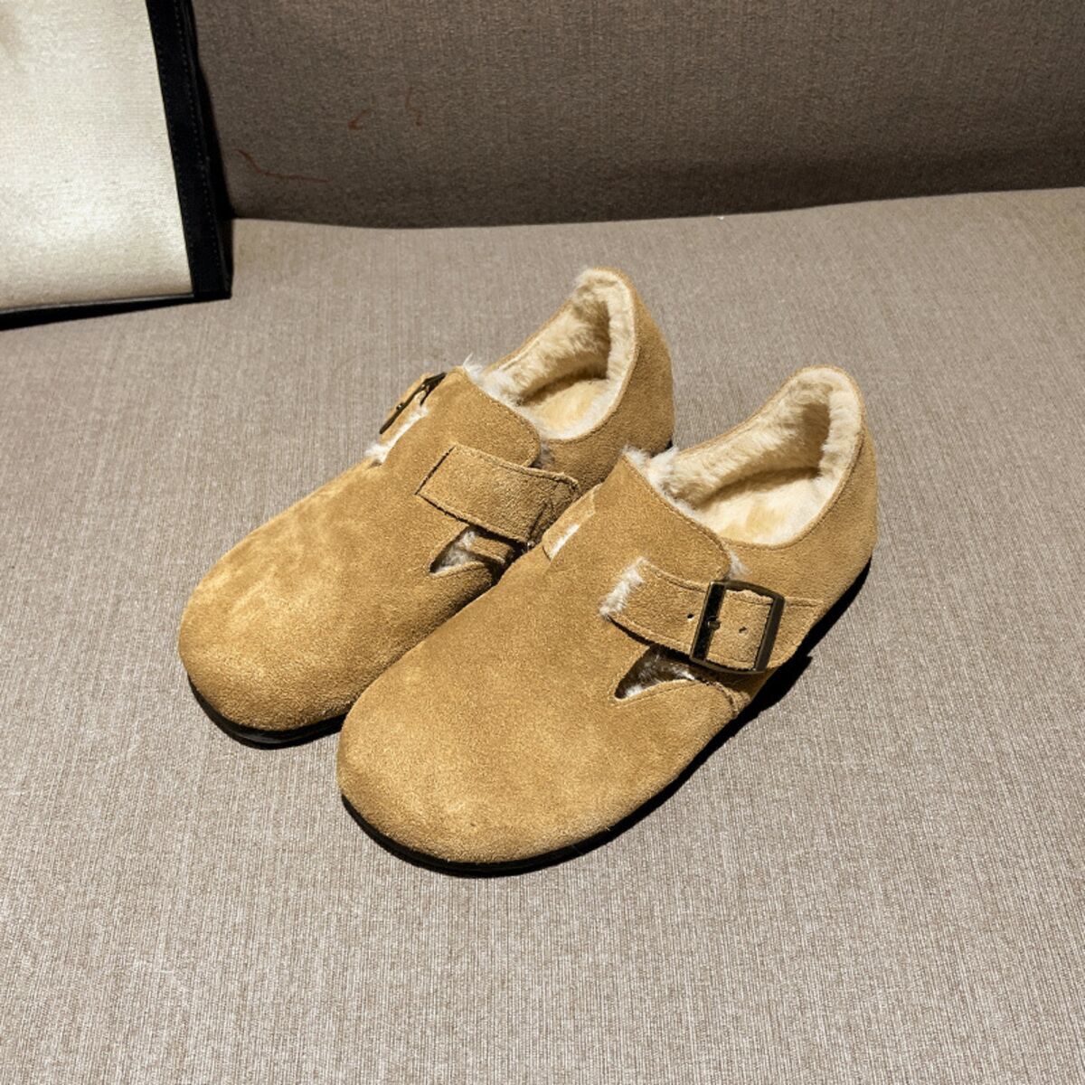 New Leather Suede Casual Shoes Big Toe Cotton Harken Winter Women’s Shoes, Outer Wear Plush Shoes