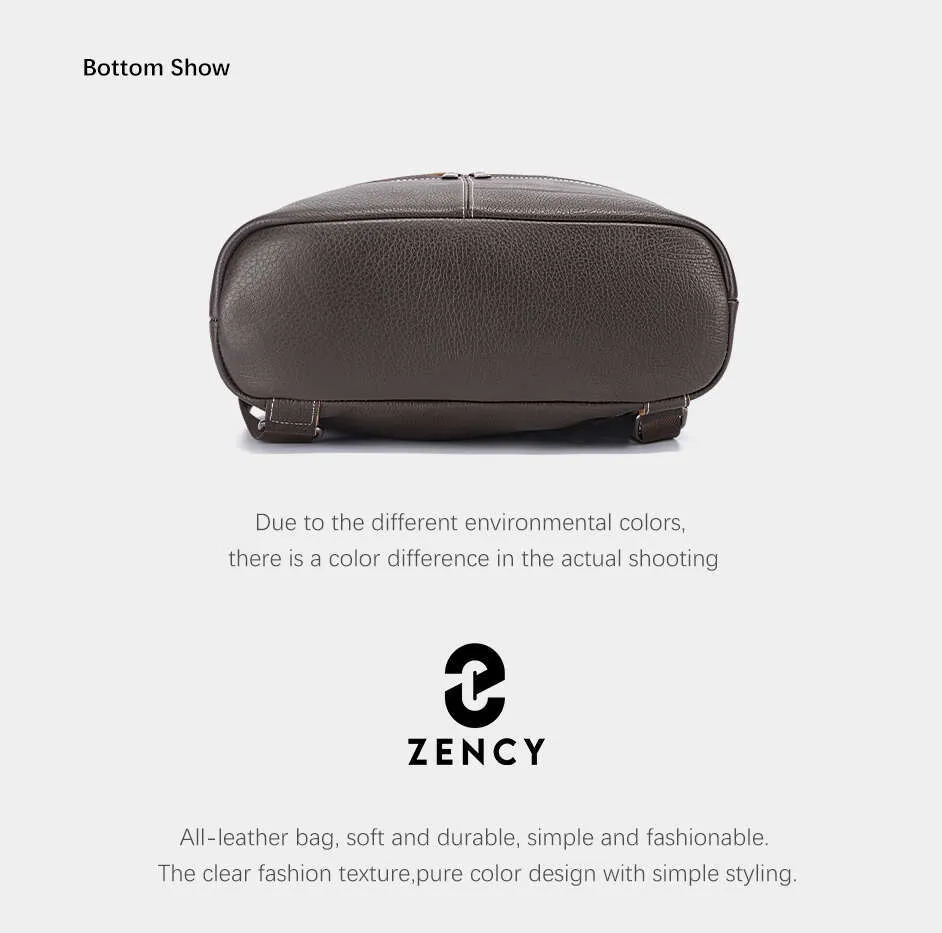 Zaino da viaggio classico in vera pelle da donna Zency, grande capacità, per iPad, A4, laptop, borsa a tracolla da donna con_voghion.com