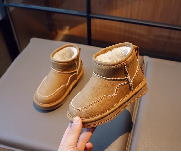 Cizme de zăpadă Happysteps impermeabile, din bumbac gros, calde, de iarnă, pentru copii și fete, mărimi US9C-US5Y_voghion.com