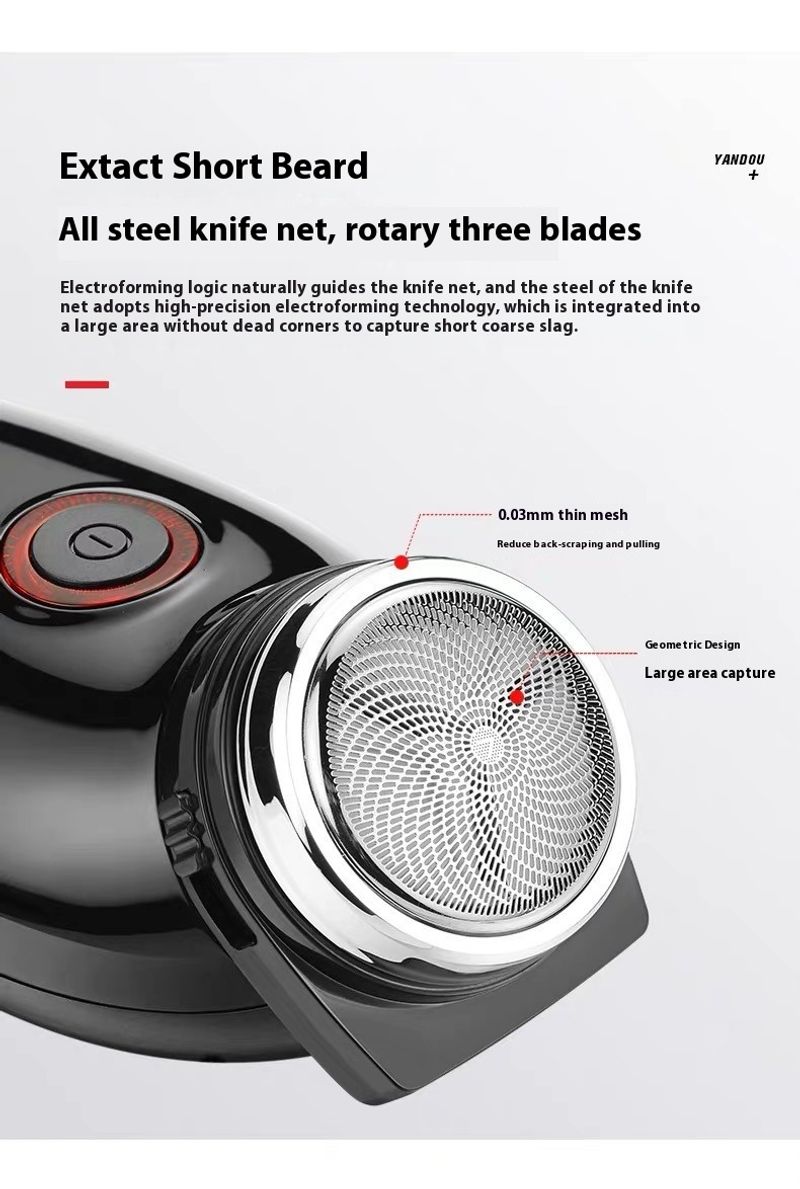 Pipe electric rotating blade, large beard shaver, rechargeable shaver_voghion.com