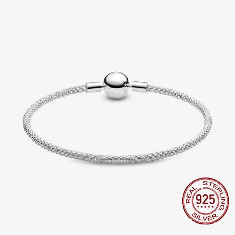 Echte Sterling Silber Perlen Schlangenkette Armband Roségolddraht passend für Original Pandra Bead Charm Damen Schmuck 2022_voghion.com