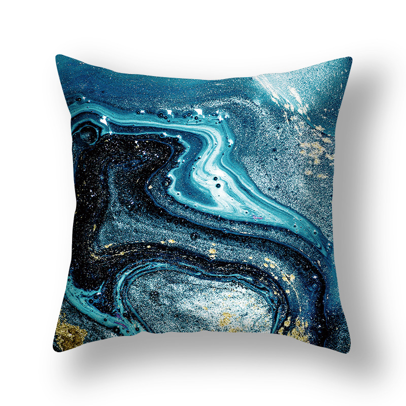 Nuovo cuscino astratto nordico oro verde dorato federa modello inchiostro divano soggiorno comodino_voghion.com