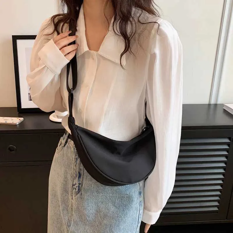 Einfaches Design Damen Umhängetasche Mode Damen Nylon Hobos Kleine Schultertaschen Vintage weibliche Mädchen Geldbörse Tuch_voghion.com