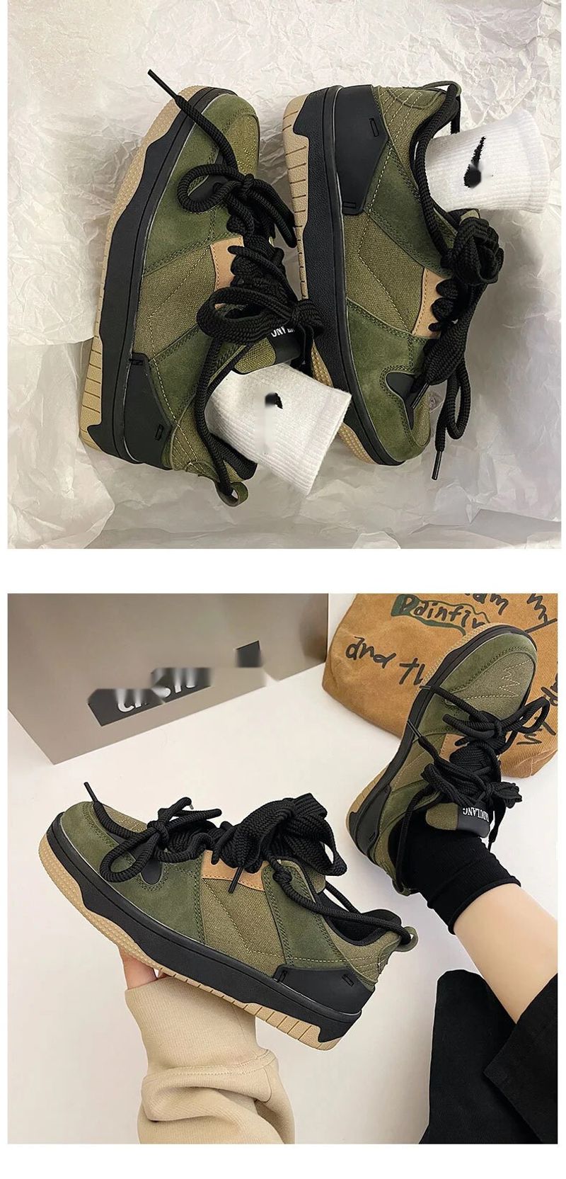 Xu Gwang's populaire Instagram-trend voor vrouwen, comfortabele dikke zolen, nichestudenten, Amerikaanse stijl board casual_voghion.com