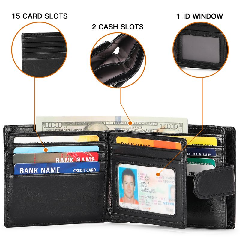 Herren kurze Lederbrieftasche Top-Schicht Rindsleder RFID Anti-Diebstahl-Bürste Mode Casual Außenhandel Brieftasche_voghion.com