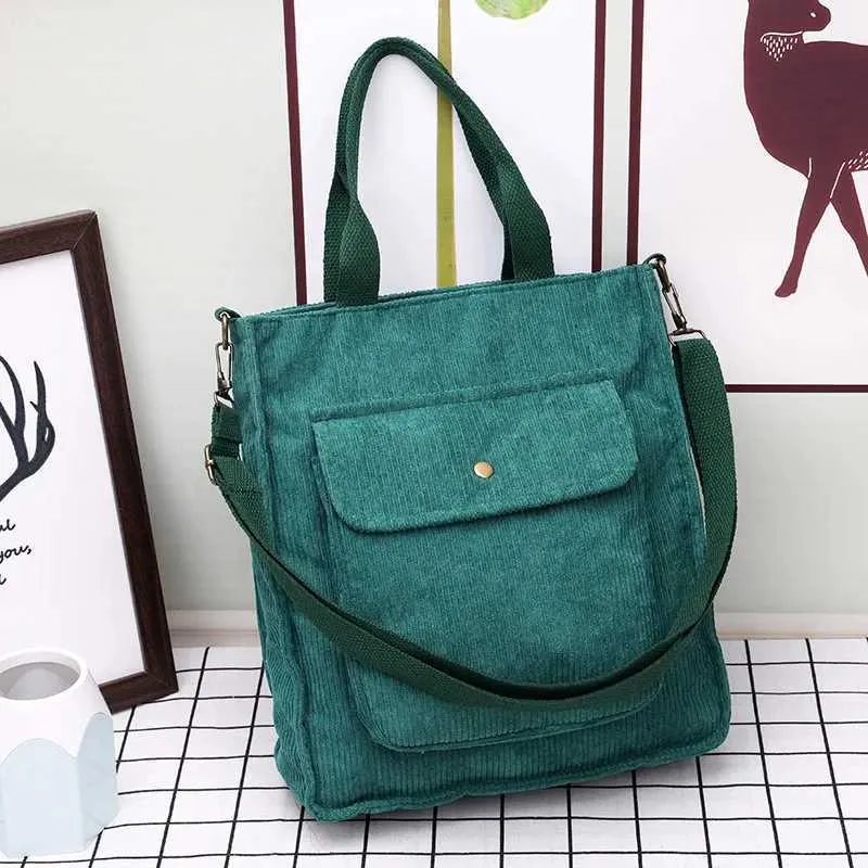 Corduroy Shopper Tasche Für Damen Designer Schultertasche Studentin_voghion.com