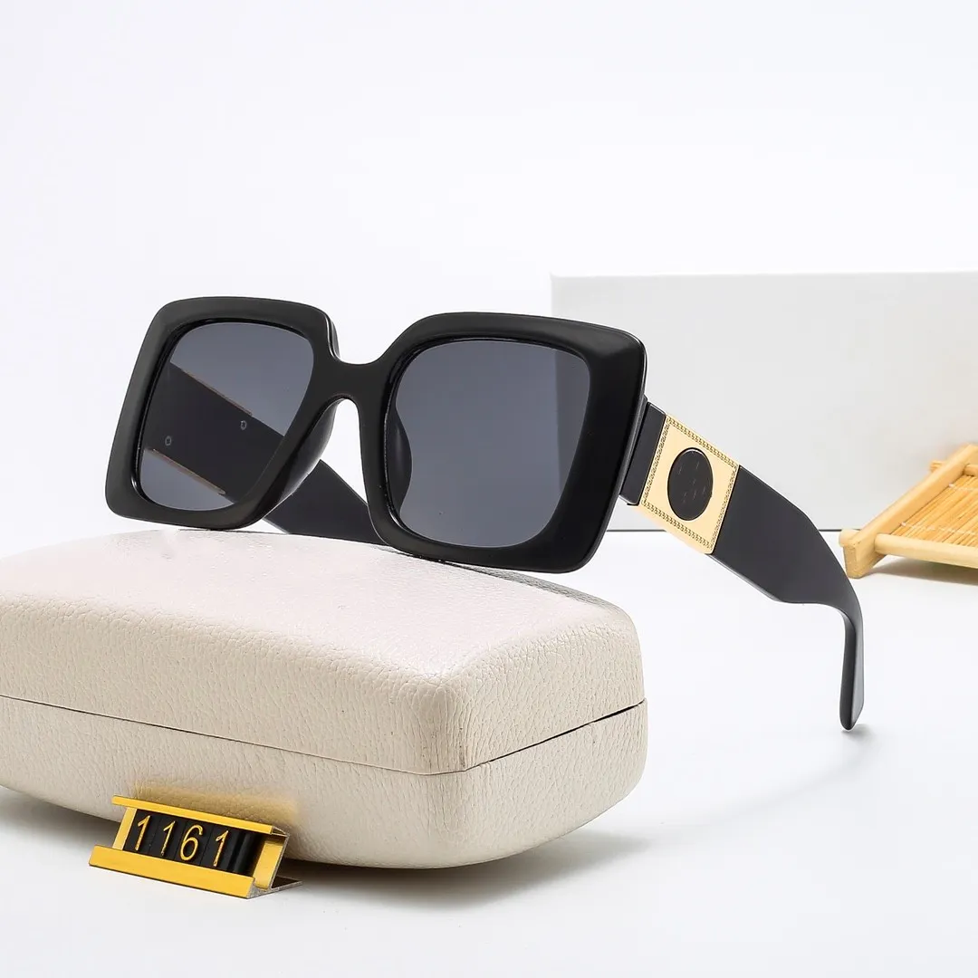 Moda Design classico per uomo e donna Pilota Oversize Nero Maschera Occhiali da sole UV400 Montatura in metallo Lenti Polaroid 1161_voghion.com