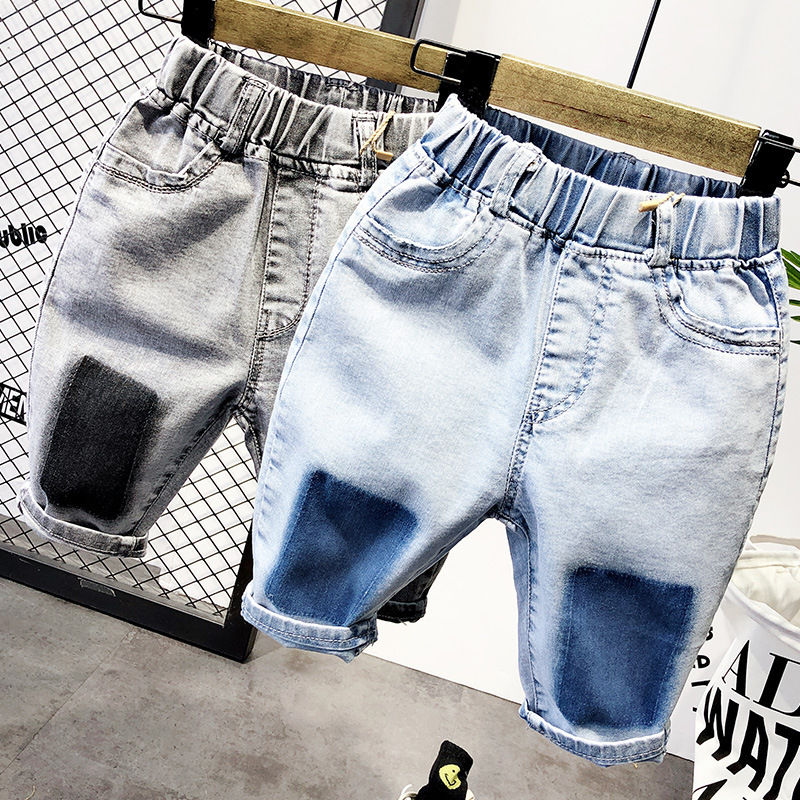 Mutter & Kinder kinder denim shorts kinder jeans Jungen lose shorts zwei-ton shorts_voghion.com