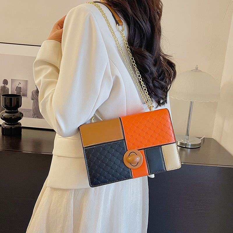 High-End-Tasche für Damen 2023 neue modische Schulter-Umhängetasche Kontrastfarbennähte große Kapazität kleine_voghion.com