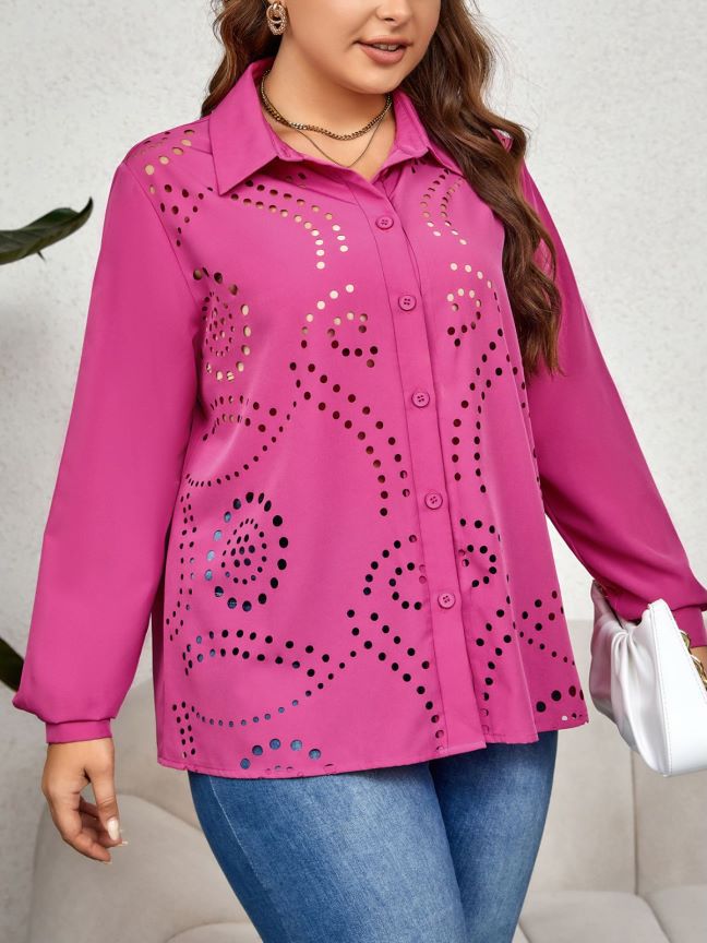 Women's elegant hollow shirt loose and comfortable tops for women_voghion.com