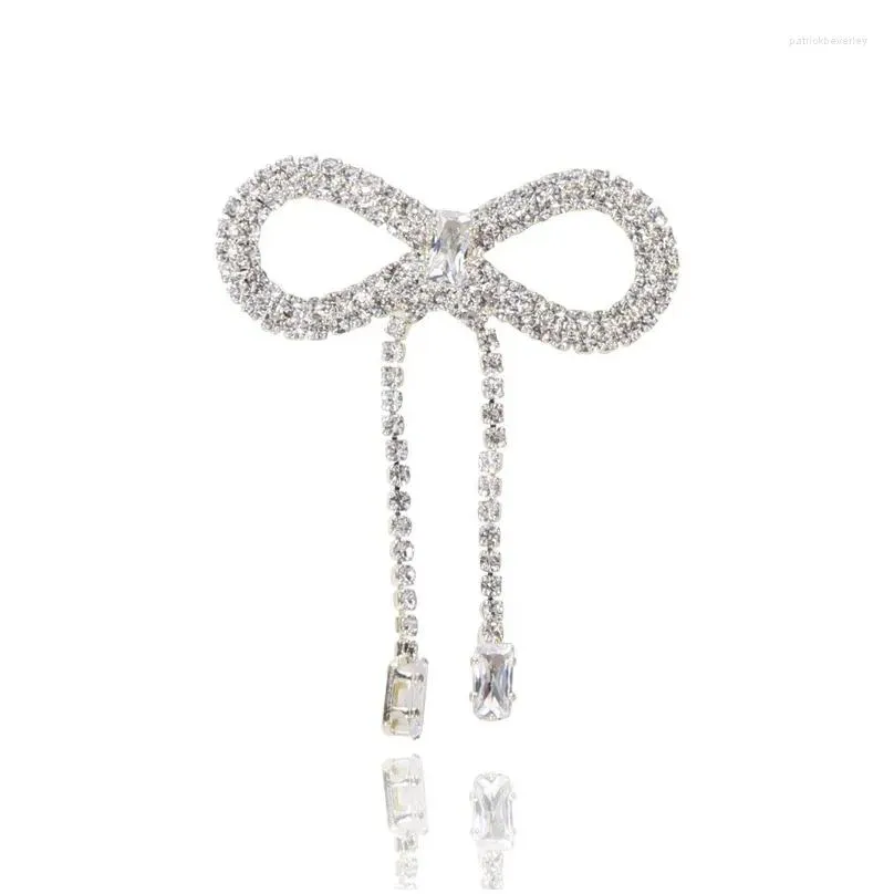Pins, Romantic Bowknot Brooch Women Temperament Crystal Tassel Pendant Buckle Clothing Dress Bag Hat Accessories Drop_voghion.com
