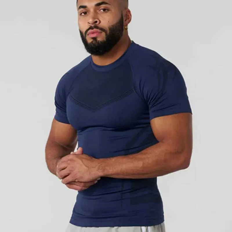 T-shirt de compression à manches courtes pour homme, séchage rapide, pour vélo, course à pied, entraînement, vêtements de sport, W250317_voghion.com