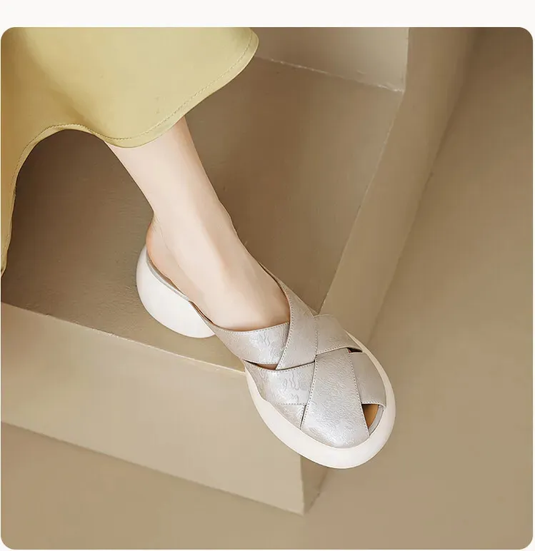 Women's Mules Sandals Casual Low Heels Comfortable Summer Slides_voghion.com