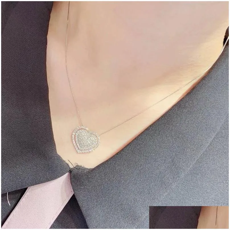 Anheng Halskjeder 2023 Håndlagde Hjerte Glitrende Smykker Sterling Sier Pave Hvit Safir Cz Diamant Edelstener Fest_voghion.com