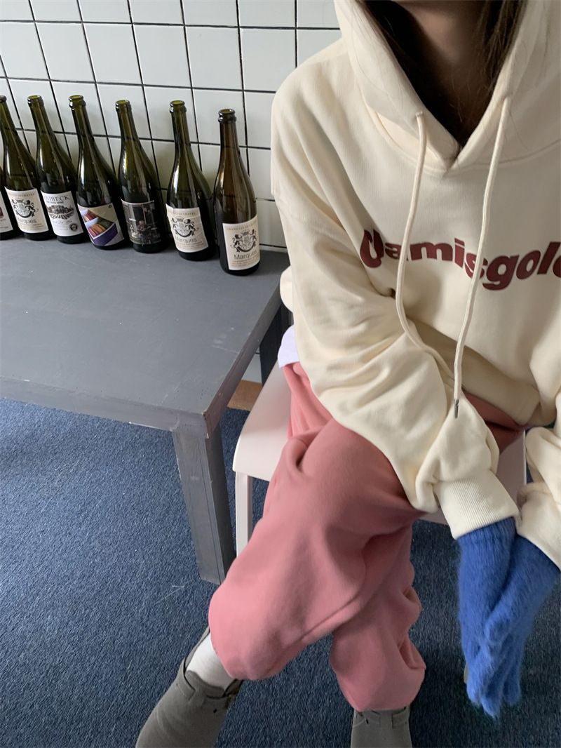 Veet hooded sweatshirt for women in autumn and winter, new loose letter printed Korean fashion student long sleeved_voghion.com