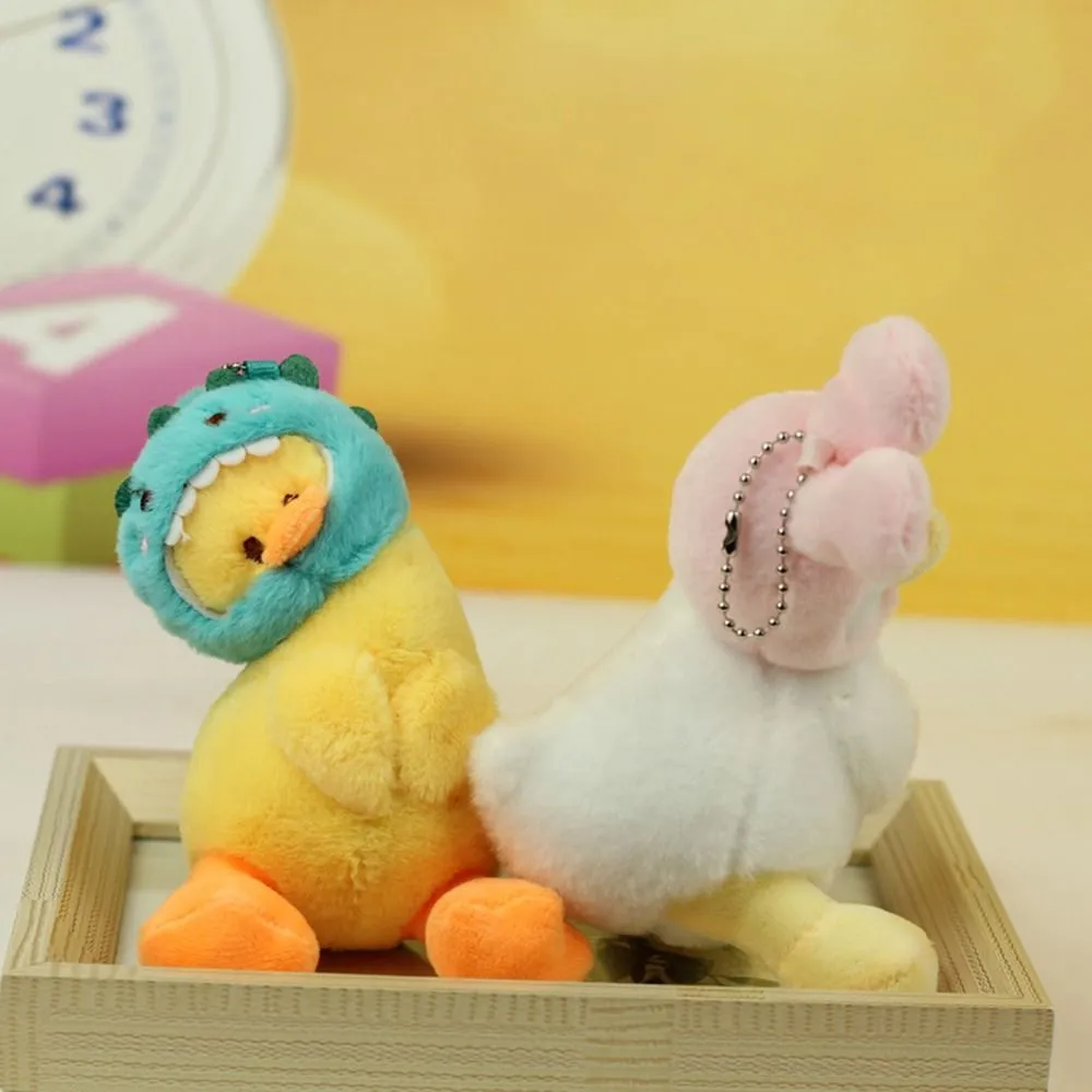 Fashion Stuffed Plush Cartoon Yellow Keychain Animals Soft Duck Creative Cute School Bag Pendant_voghion.com