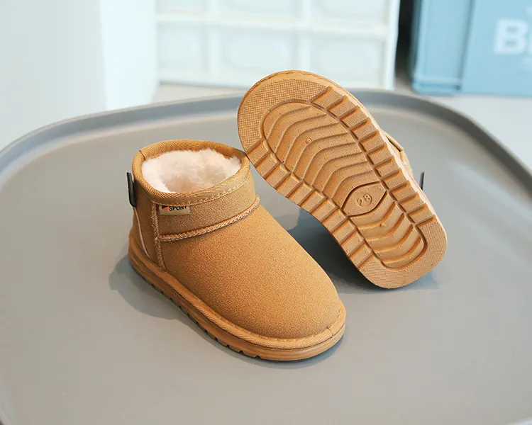 Fashion Children Casual Girls Boys Snow Warm Kids Boots Boy Winter Cashmere Cotton Shoes Sneakers_voghion.com
