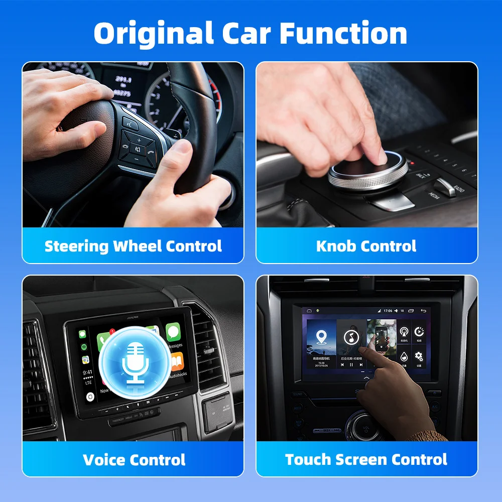 2-in-1 kabelloser CarPlay- und Android-Auto-Adapter, Kfz-Dongle mit automatischer Verbindung, Plug & Play für iPhone und Android-Geräte (werkseitig verkabelt)._voghion.com