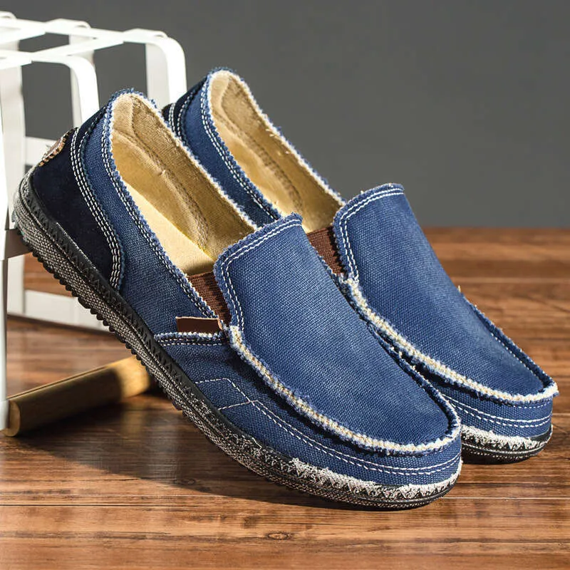 2024 Spring/Summer Large Canvas Retro Trendy Casual Men's Thick Sole Breathable Lazy Beggar Shoes Trend size_ecoleips.com
