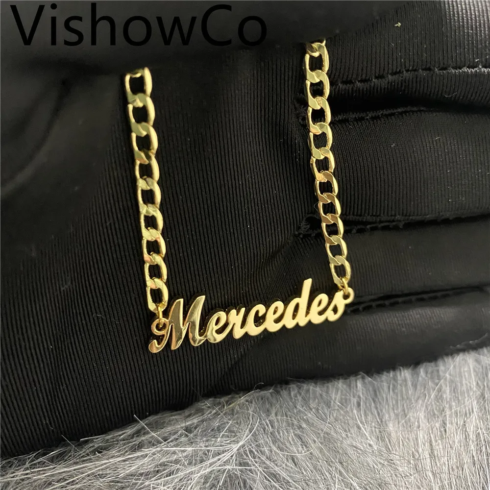 Anklets Customized Name Anklet For Women Personalized Gold Color Stainless Steel Jewelry Custom Nameplate Bracelet With_voghion.com