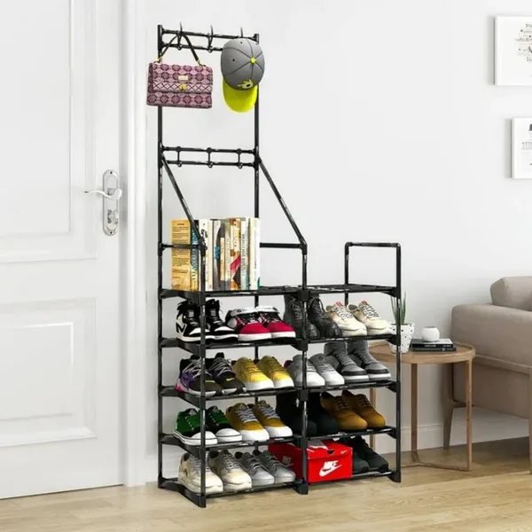 5-Tier Shoe Rack Shoe Storage Organizer, Freestanding Coat And Shoe Rack, 25-30 Pairs Shoe Shelf For Entryway Closet_voghion.com