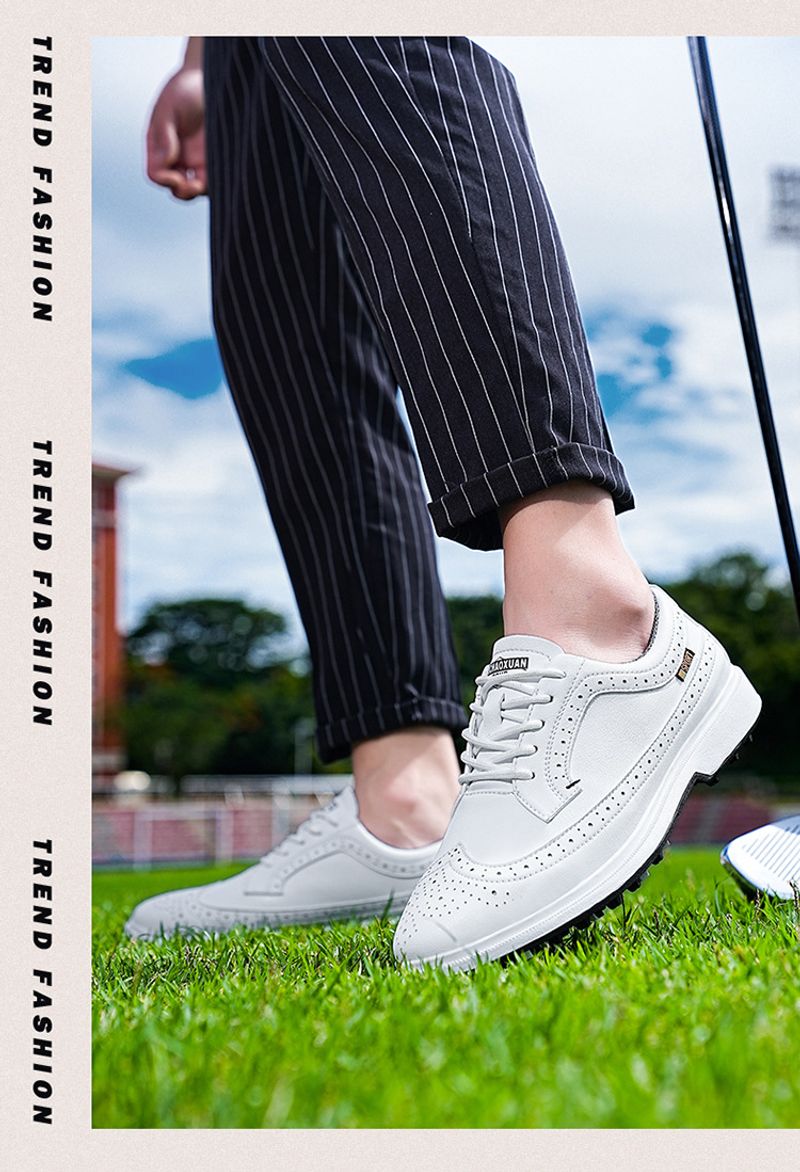 Baskets de golf décontractées de grande taille de style britannique, chaussures légères et portables pour hommes_voghion.com