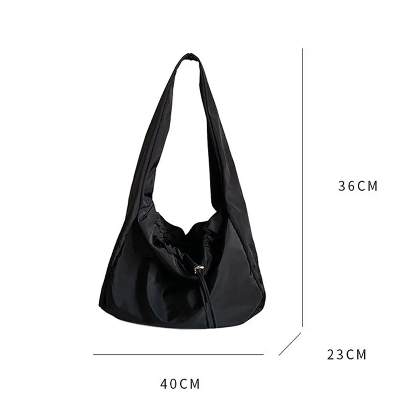 Große Kapazität Nylon Schulter weibliche Reise leichte Tote Casual Solide Farbe Crossbody Designer Hobo Bag Geldbörse_voghion.com