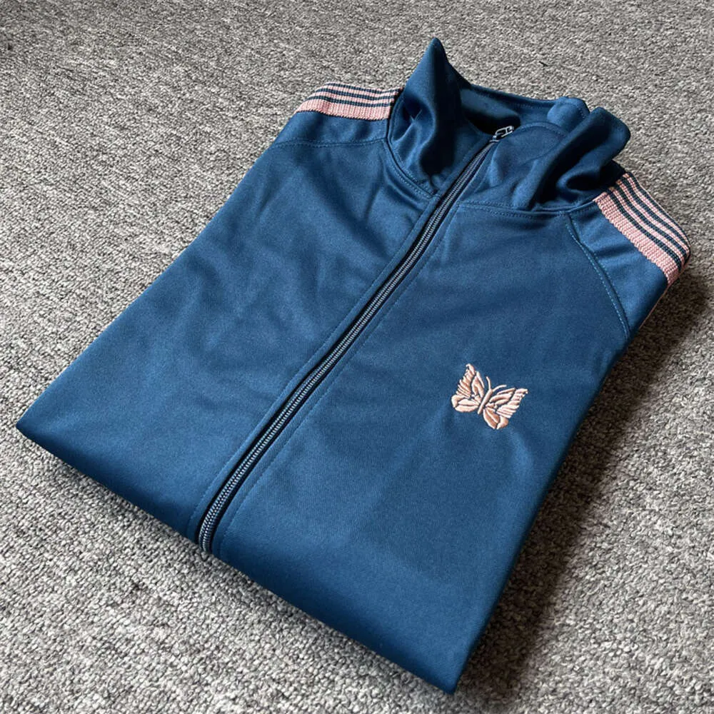 Needles Herrenjacke Track Veet Butterfly Embroidered Ribbon Campus Style Sweatshirt Herren- und Damenjacken Streetwear_voghion.com