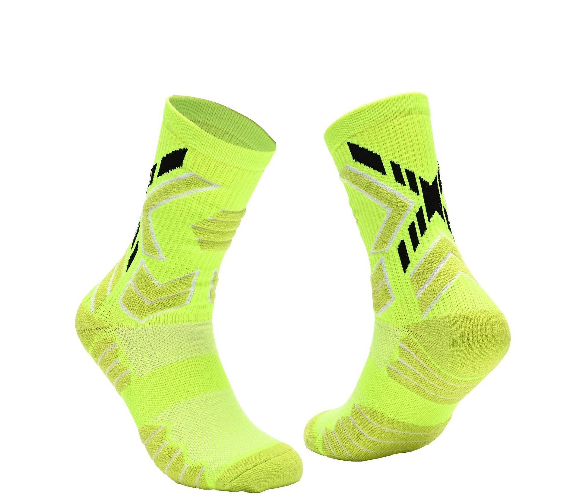 Breathable Cushioned Football Socks For Men & Youth - Moisture-Wicking Training Socks For Soccer, Basketball - White, Black, Red, Neon Green, Orange_voghion.com