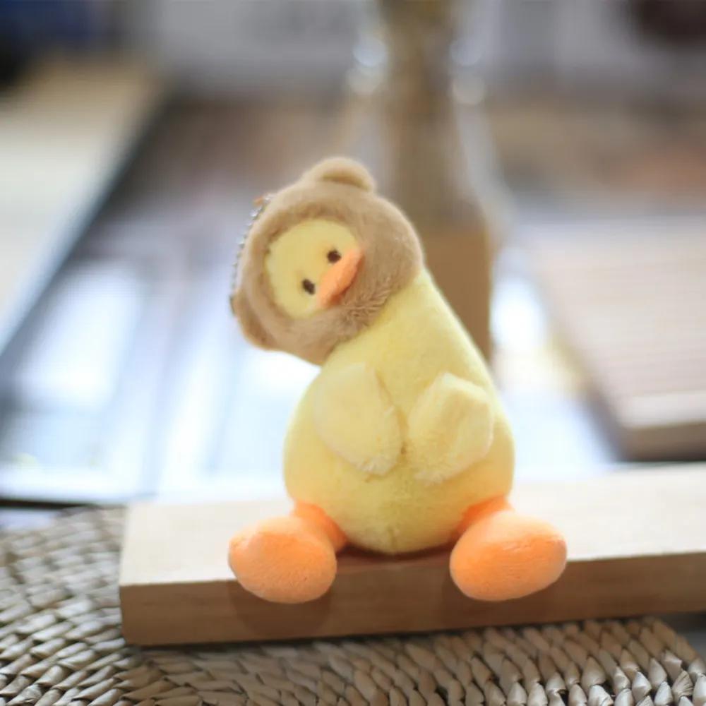 Fashion Stuffed Plush Cartoon Yellow Keychain Animals Soft Duck Creative Cute School Bag Pendant_voghion.com