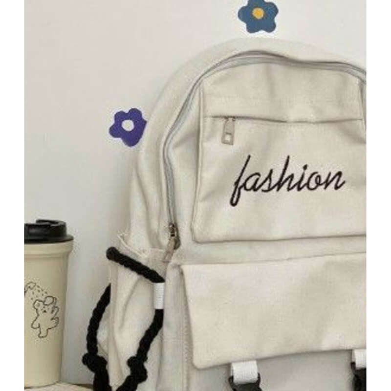 Koreanische Ins Arbeitskleidung Mädchen Student Canvas Rucksäcke_voghion.com
