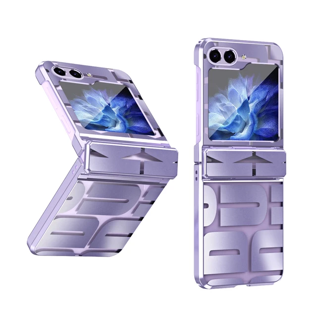 Capa de telefone transparente galvanizada para Samsung Galaxy Z Flip 6 5 4 3 Flip6 Flip5 Flip4 Flip3 Proteção de dobradiça_voghion.com