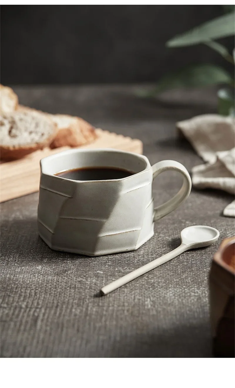 Vintage Japanese Ceramic Coffee Mug Handmade Aesthetic Gift_voghion.com
