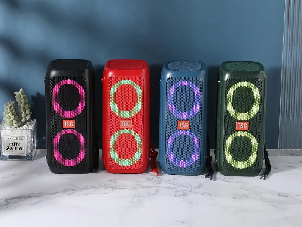 TG333 Portable Wireless Bluetooth Subwoofer Waterproof Outdoor TF USB Stereo With Phone Stand Speaker_voghion.com