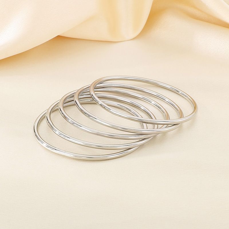 Modeschmuck Temperamt Beliebte Multi Layer Stacking Coil Vergoldet 3mm Plain Ring Titan Stahl Armband Für_voghion.com