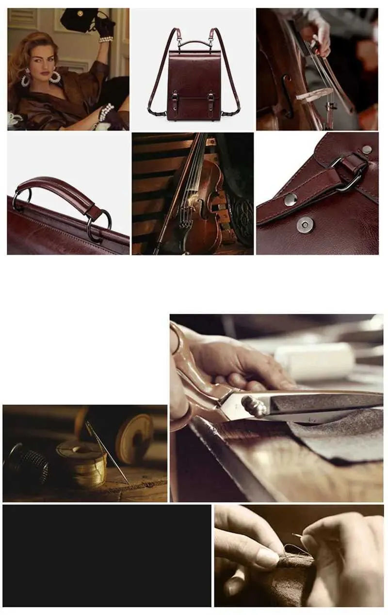 Vintage Lederrucksack Für Damen Klassischer College Stil Rucksack_voghion.com